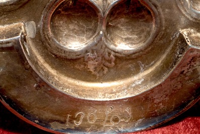 Een verguld zilveren monstrans met inlegwerk van half-edelstenen, gedateerd 1614